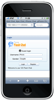 Login Flash Chat on iPhone as a Guest