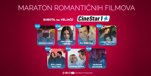 Valentinovo uz filmski maraton romantike na CineStar 1